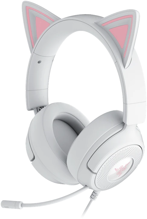Razer Kraken Kitty V3 X baltos ausinės su kačių ausytėmis