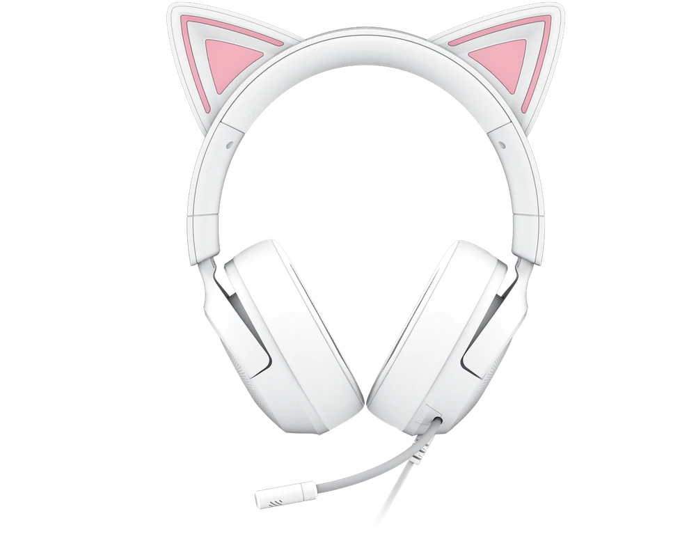 Razer Kraken Kitty V3 X baltos ausinės su katės ausimis