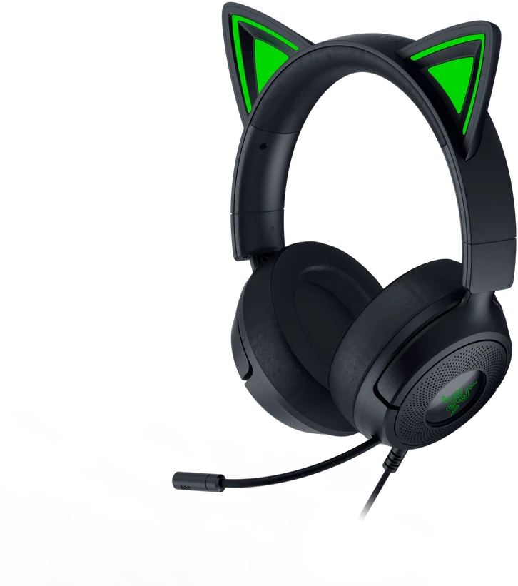 Razer Kraken Kitty V3 X su šviečiančiomis ausytėmis