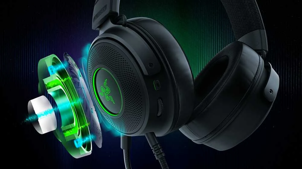 Žaidimų Ausinės Razer Kraken V3, USB jungtis, Chroma RGB, Juodos