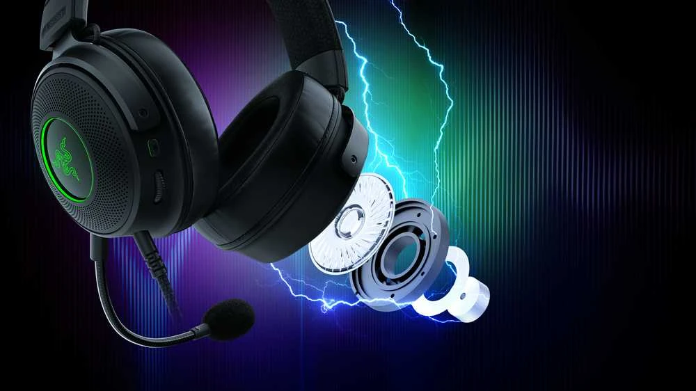 Žaidimų Ausinės Razer Kraken V3, USB jungtis, Chroma RGB, Juodos