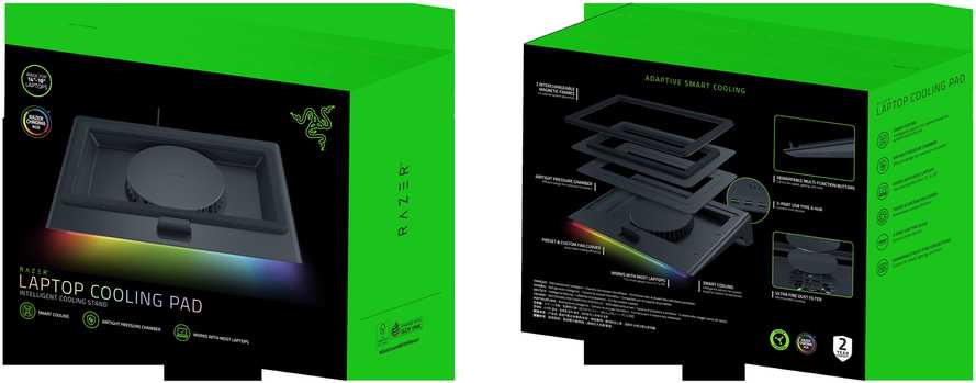 Razer | Nešiojamas kompiuteris Cooling Pad with USB Hub | Juodas