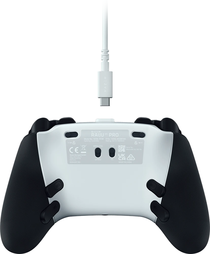 „Razer“ belaidis eSporto valdiklis, skirtas „PlayStation 5“ ir asmeniniam kompiuteriui | „Raiju V3 Pro“ | „Baltas“