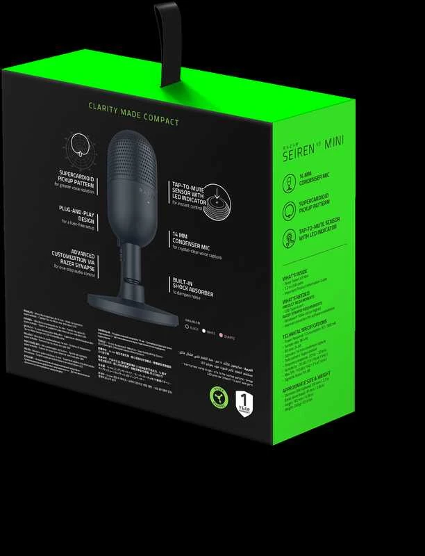 Razer | Streaming Microphone | Seiren V3 Mini | Juodas