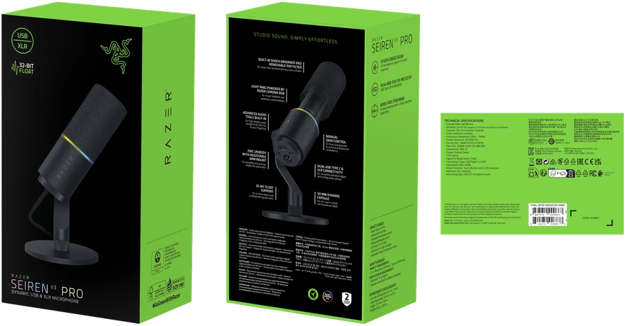 Razer Seiren V3 Pro Juodas