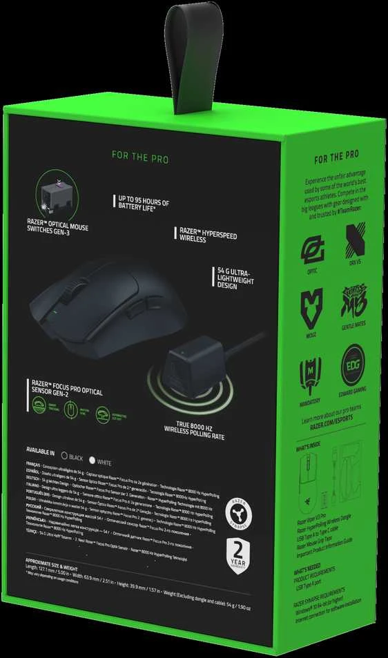 Razer | Pelė žaidimams | Viper V3 Pro | Wireless/su laidu | Juodas