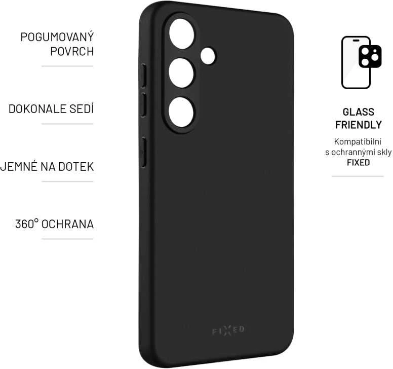 Dėklas Fixed Ištaisyta | FIXST-1256-BK | Galinis viršelis | Samsung | Galaxy S24 | Gumuota | Juodas