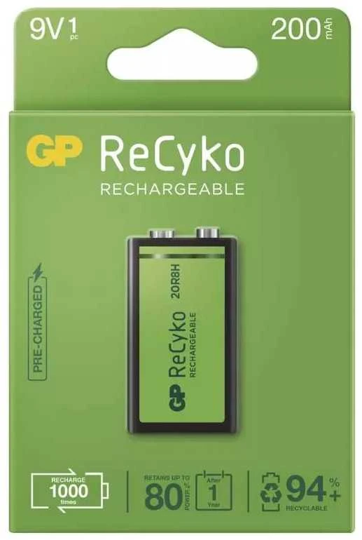 Įkraunamas elementas GP RECYKO 9V, 200 mAh