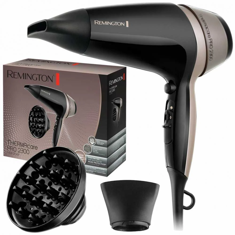 Remington | Plaukų džiovintuvas | Thermacare PRO 2300 D5715 | 2300 W | Number of temperature settings 3 | Ionic function | Diffuser nozzle | Juodas