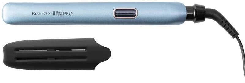 Remington | Plaukų tiesinimo žnyplės | S9300 Shine Therapy Pro | Garantija 24 mėn. | Keraminė šildymo sistema | Jonų funkcija | Skaitmeninis ekranas | Maksimali temperatūra 230 °C | Mėlyna