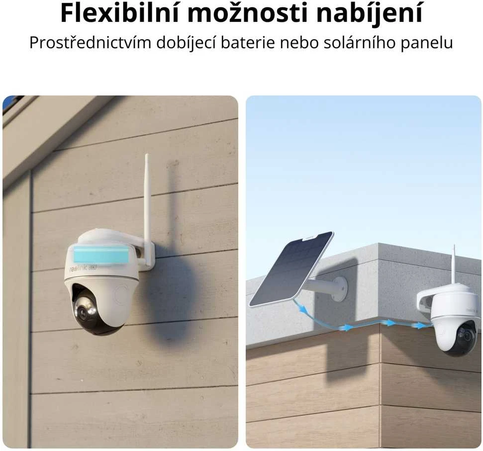 REOLINK apsaugos kamera Argus B440, 2,4 GHz, USB-C, saulės baterija, 64 GB, balta