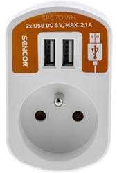 RPC 70 WH Lizdas 2xUSB 5V/2100mA RETLUX