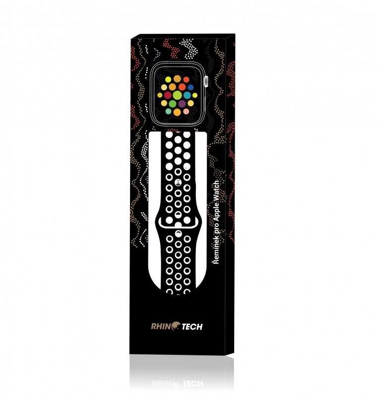 RhinoTech sportinis dirželis Apple Watch 42/44/45mm Juodas ir Baltas