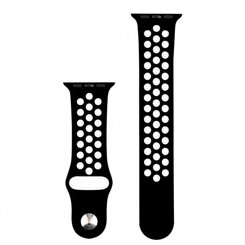 RhinoTech sportinis dirželis Apple Watch 42/44/45mm Juodas ir Baltas