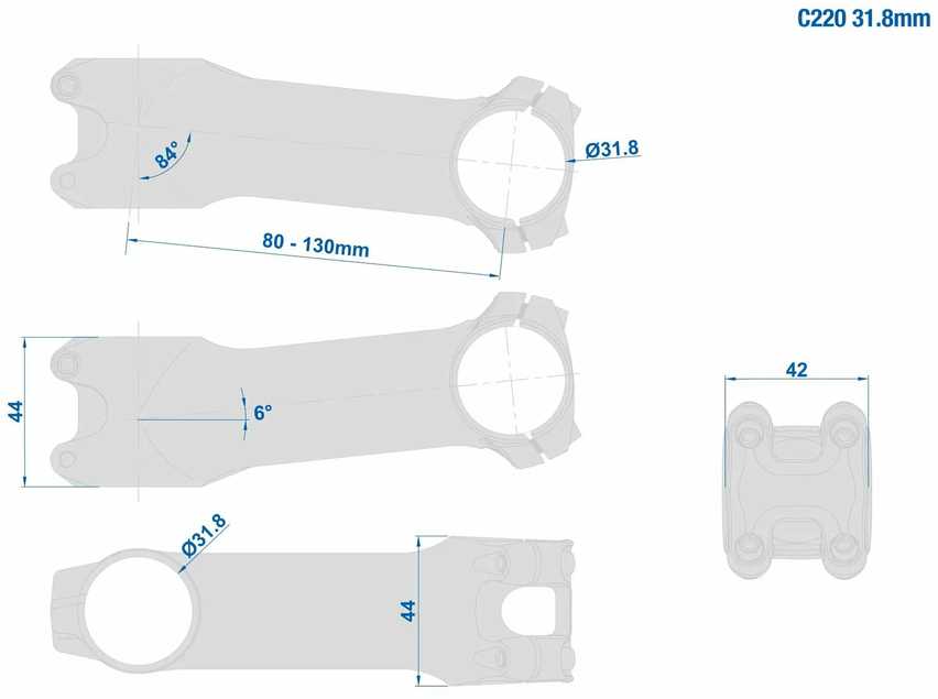 Šakotuvas Ritchey WCS C220 84D 31,8mm - 120mm