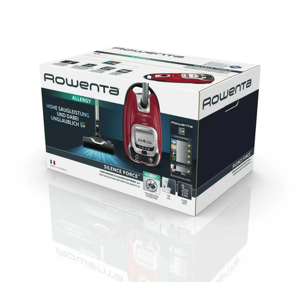 ROWENTA Silence Force Allergy+ – dulkių siurblys raudonas
