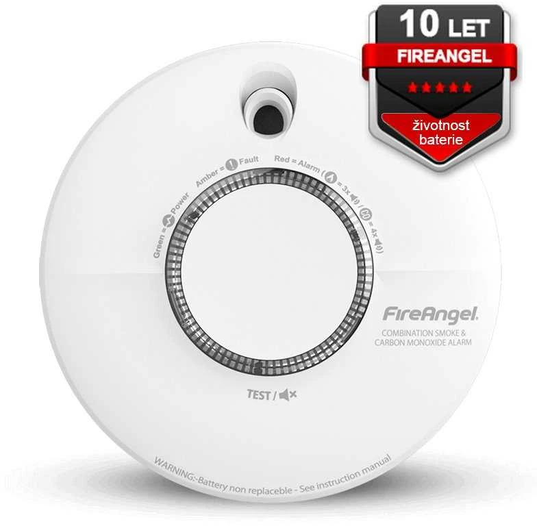 Anglies monoksido ir dūmų jutiklis FireAngel SCB10-INT (baltos spalvos)