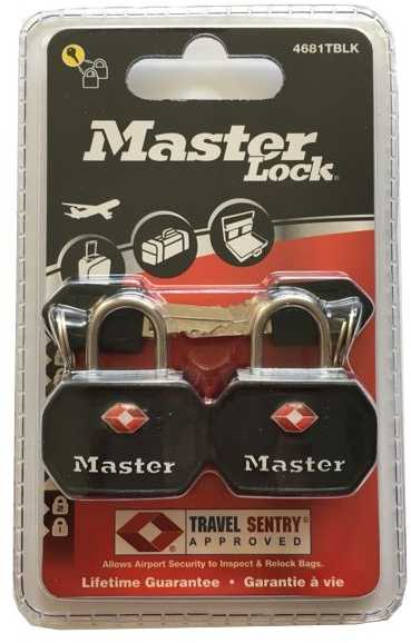 Master Lock MasterLock MasterLock TSA 4681EURTBLK 2 pakabinamų spynų rinkinys - juodas