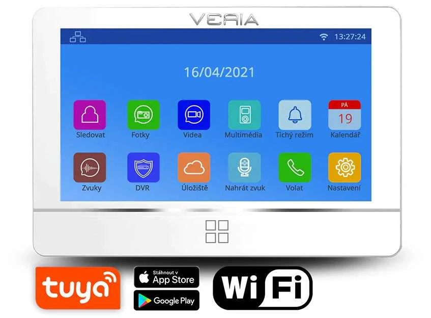 SAUGIŲ NAMŲ RINKINYS Vaizdo telefonas VERIA 8277B-W (Wi-Fi) baltas įėjimo stotelė VERIA 831 series 2-WIRE