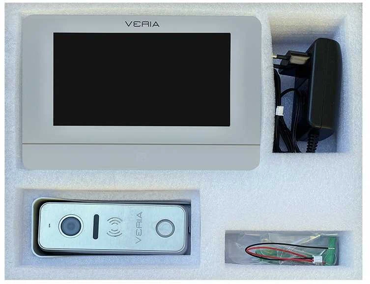 SAUGIŲ NAMŲ RINKINYS Vaizdo telefonas VERIA 8277B-W (Wi-Fi) baltas įėjimo stotelė VERIA 831 series 2-WIRE