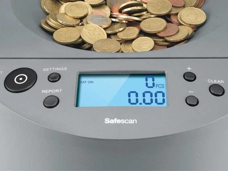 Automatinis Euro monetų skaičiavimo ir rūšiavimo aparatas SAFESCAN 1450, pilkos sp.