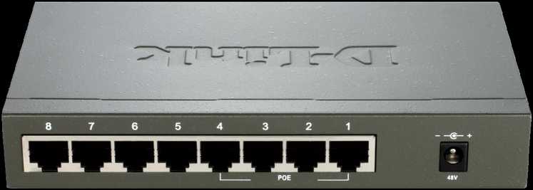 Šakotuvas D-LINK 8 prievadų Layer2 PoE greitasis eterneto jungiklis