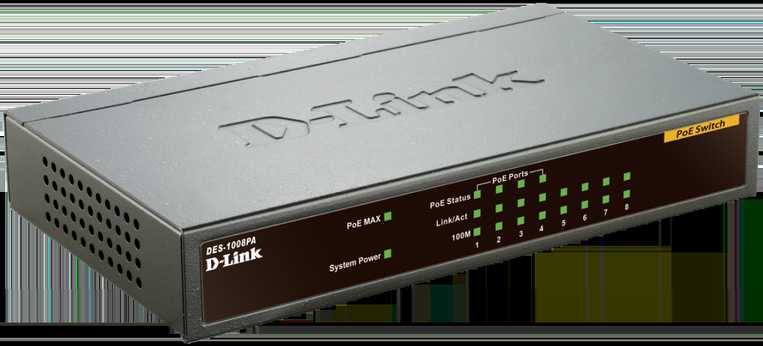 Šakotuvas D-LINK 8 prievadų Layer2 PoE greitasis eterneto jungiklis