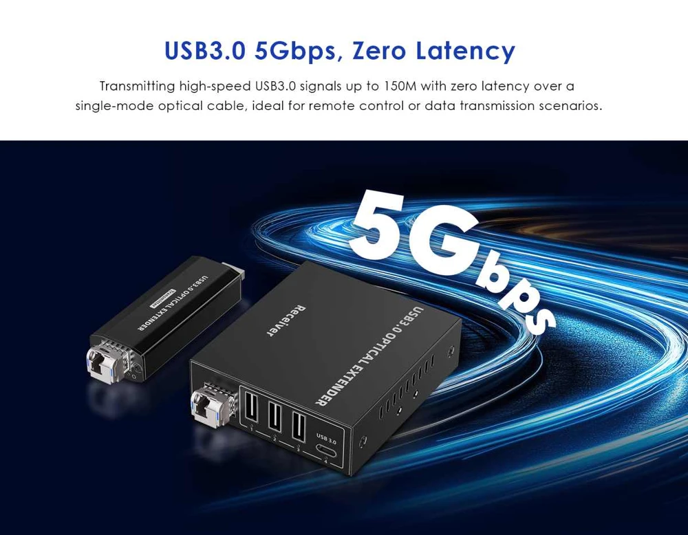 Šakotuvas PremiumCord kuext5 - 150m USB 3.2 Optical Extender