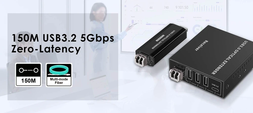 Šakotuvas PremiumCord kuext5 - 150m USB 3.2 Optical Extender
