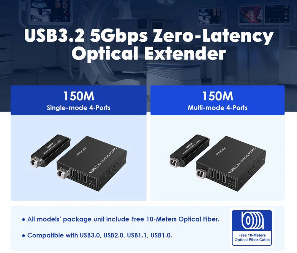 Šakotuvas PremiumCord kuext5 - 150m USB 3.2 Optical Extender