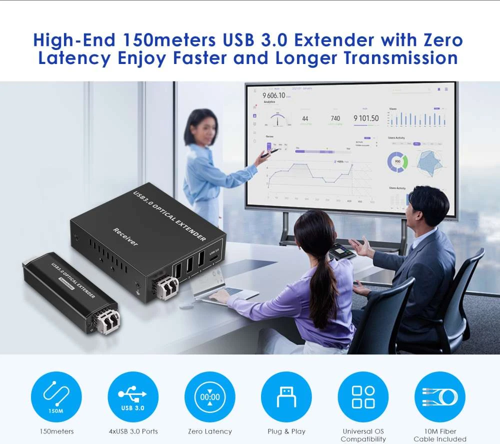Šakotuvas PremiumCord kuext5 - 150m USB 3.2 Optical Extender