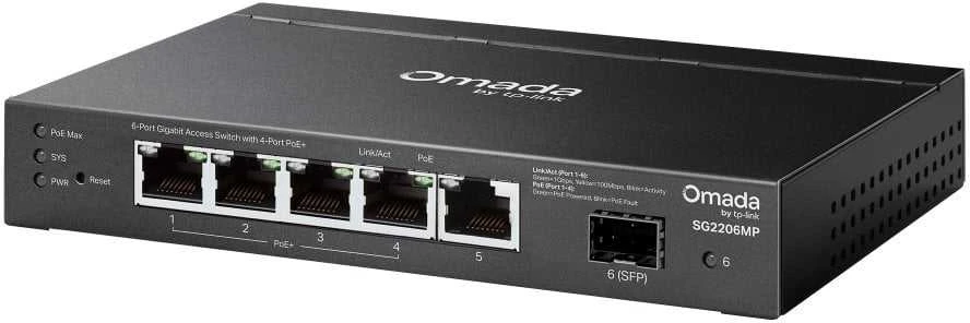 Maršrutizatorius TP-Link Omada SG2206MP tinklo komutatorius L2 gigabito Ethernet (10/100/1000) su maitinimu per Ethernet (PoE)