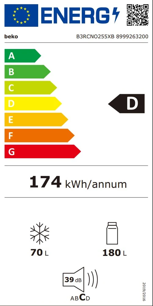 Šaldytuvas Beko B3RCNO255XB