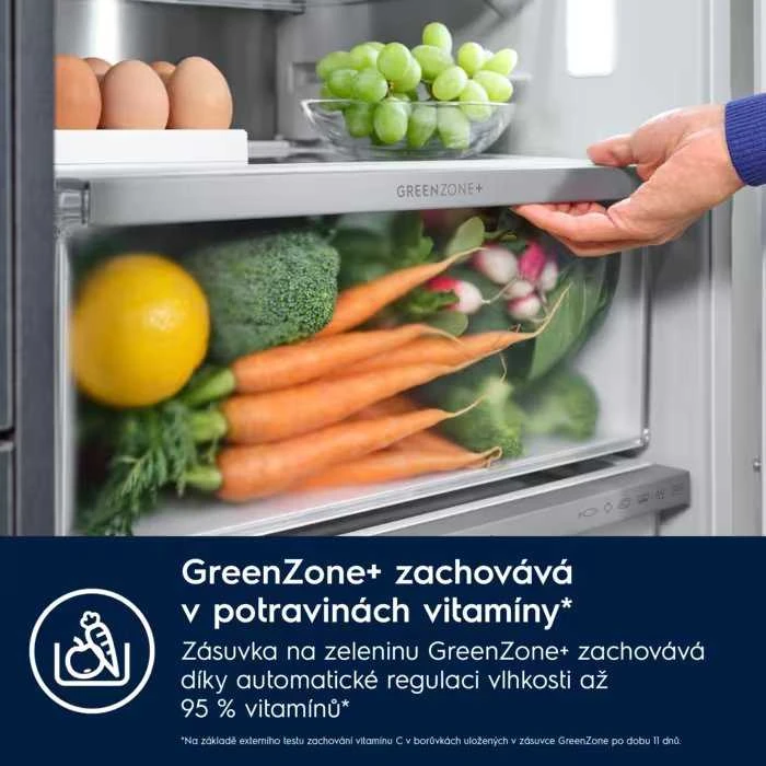 Įmontuojamas 70 cm pločio šaldytuvas su šaldikliu apačioje Electrolux ENG7TE75S