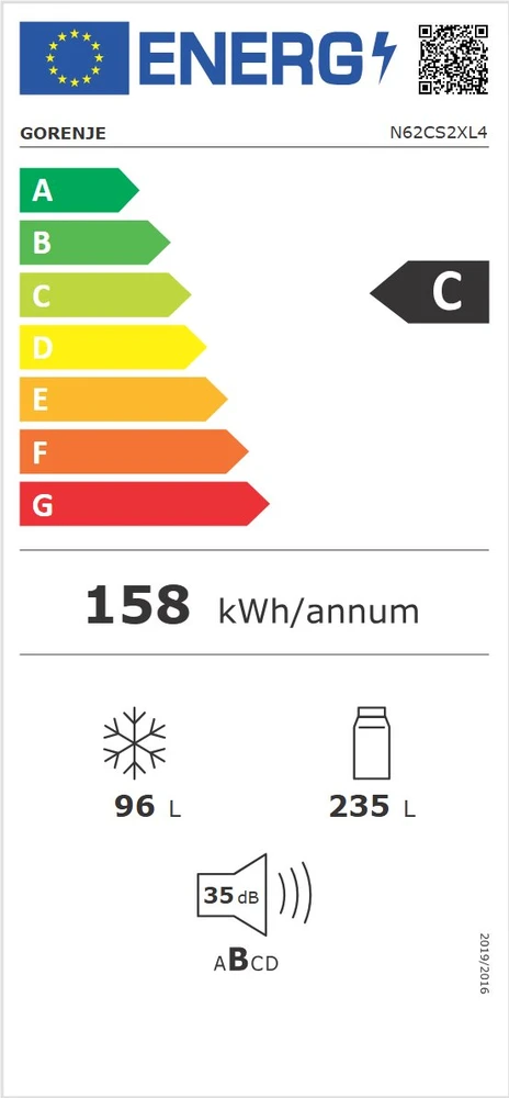 Šaldytuvas Gorenje N62CS2XL4