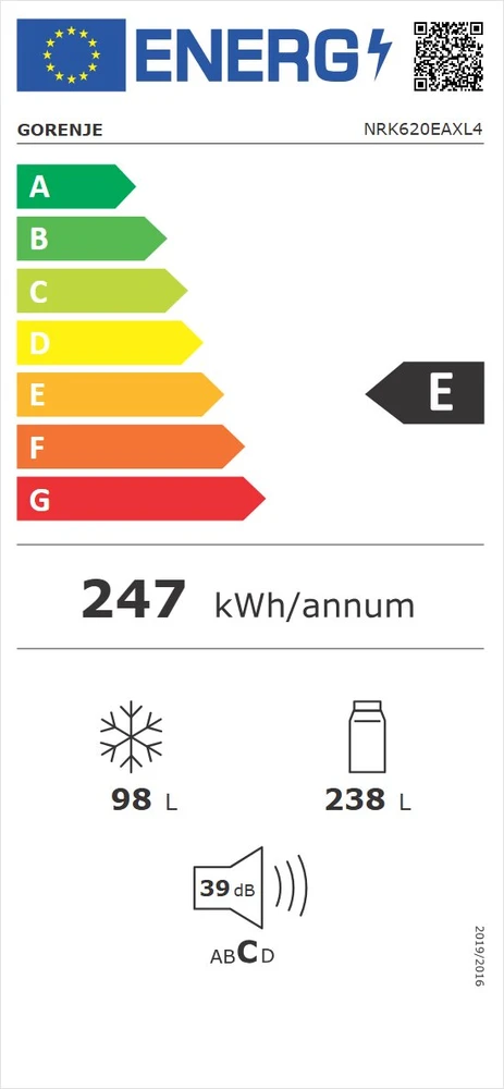Gorenje šaldytuvas-šaldiklis nrk620eaxl4