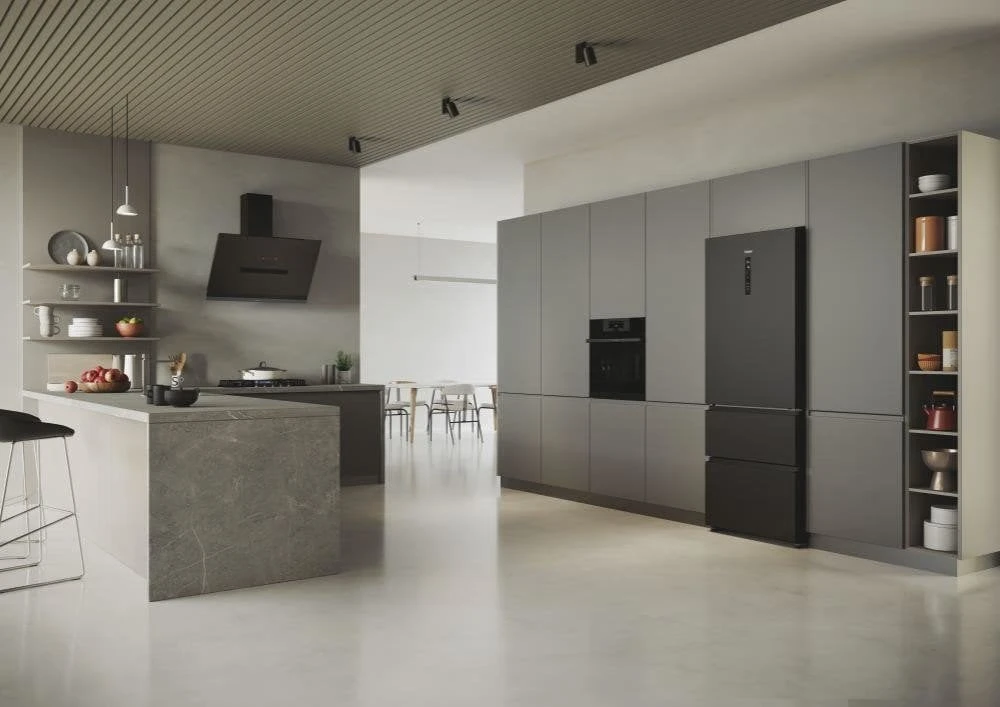 Šaldytuvas Haier 3D 70 Serie 5 HTR5719ENPT Freestanding 528 L Juodas