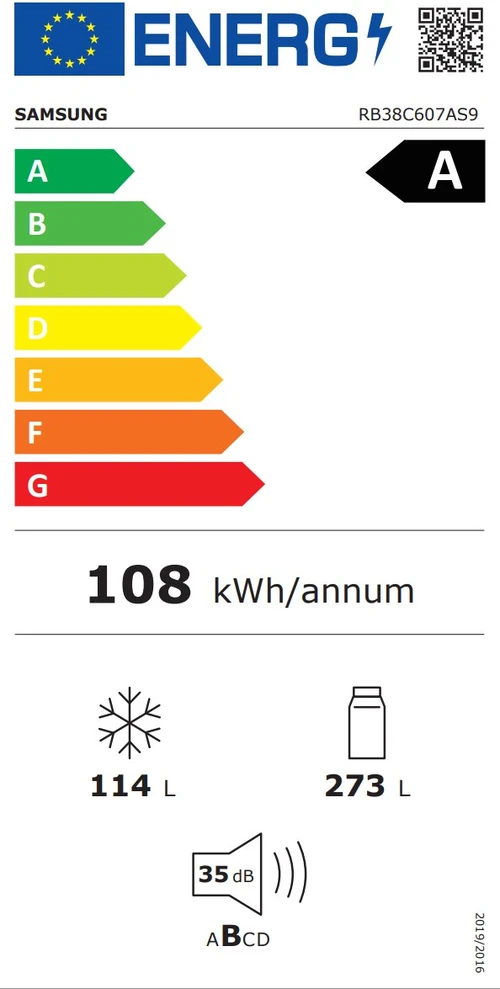 Šaldytuvas SAMSUNG RB38C607AS9/EF