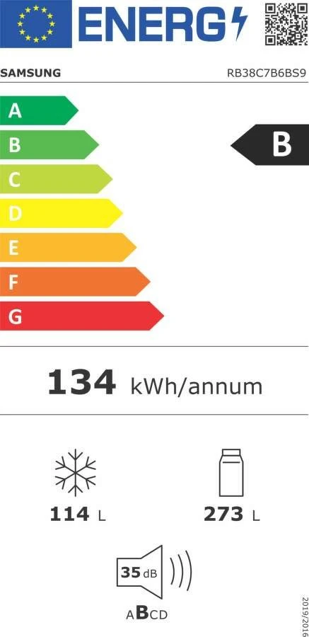 Šaldytuvas Samsung RB38C7B6BS9/EF