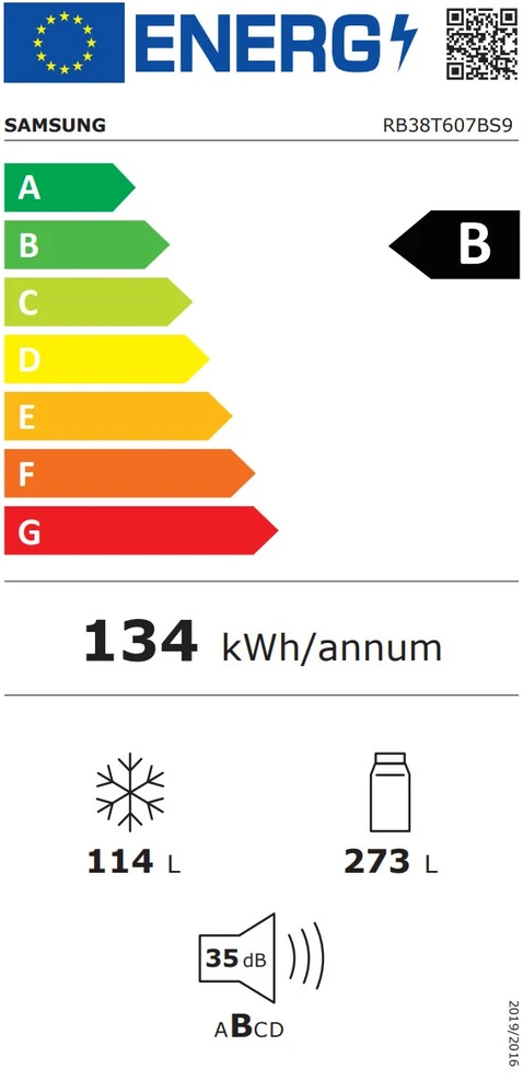 Šaldytuvas Samsung RB38T607BS9/EF