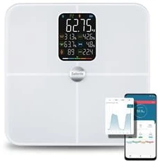 Svarstyklės Evolveo Salente BodyFit, chytrá osobní diagnostická fitness váha, Bluetooth, bílá