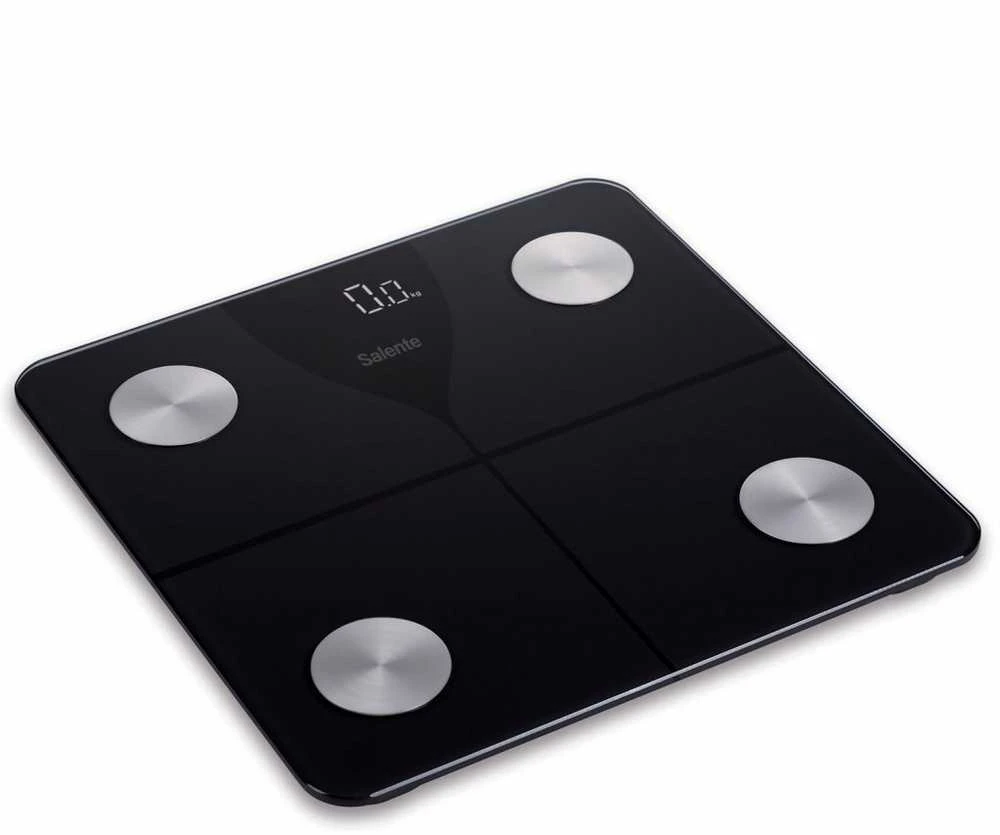 „Evolveo Salente SlimFit“ asmeninės diagnostinės fitneso svarstyklės su „Bluetooth“ ir juodos spalvos