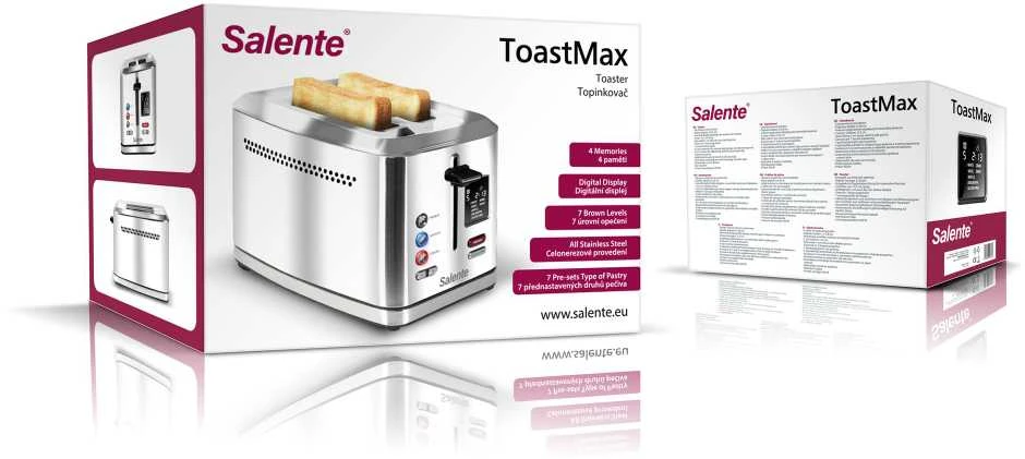 Skrudintuvas Evolveo Salente ToastMax skrudintuvas su skaitmeniniu ekranu nerūdijančio plieno