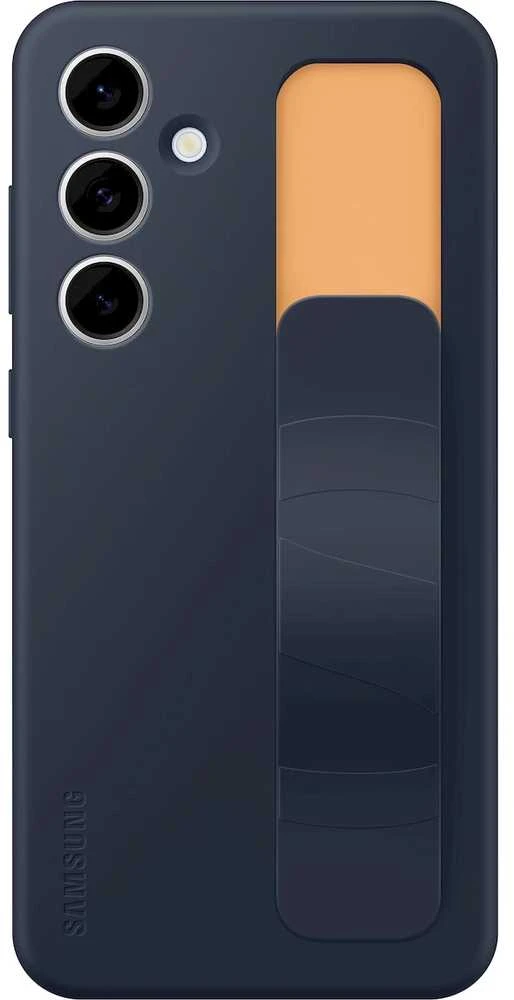 Dėklas Samsung Galaxy S24 FE Standing Grip Cover Mėlyna Juodas