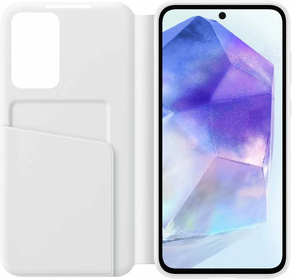 ZA556CWEGWW Smart View piniginės dėklas, skirtas Samsung Galaxy A55 Baltas (Baltas)