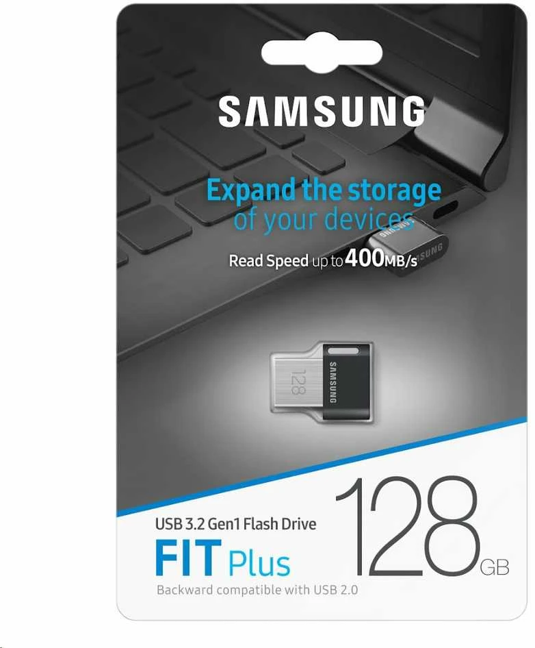 USB laikmena Samsung FIT Plus, 128 GB, Juodos spalvos
