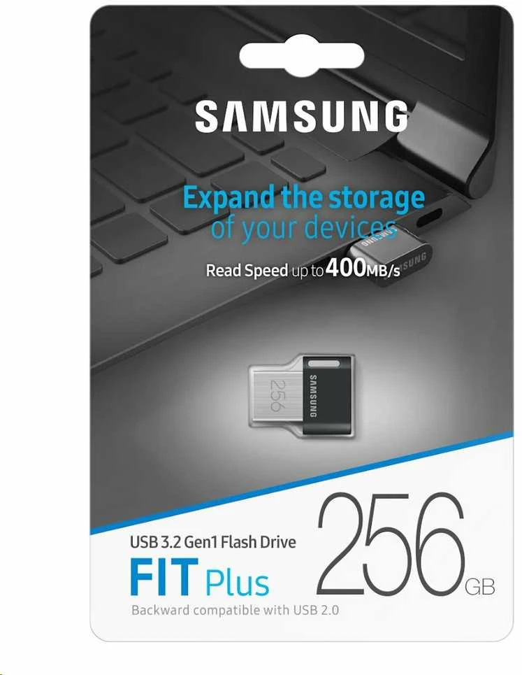 USB laikmena Samsung FIT Plus, 256 GB, Juodos spalvos