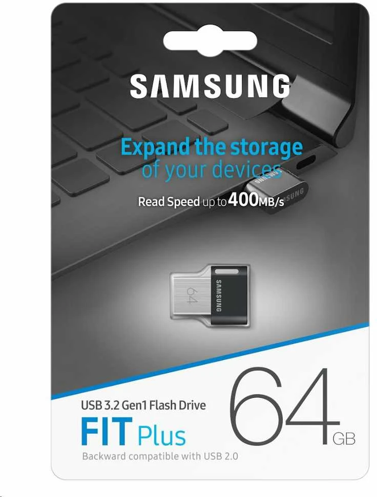 USB laikmena Samsung FIT Plus, 64 GB, Juodos spalvos