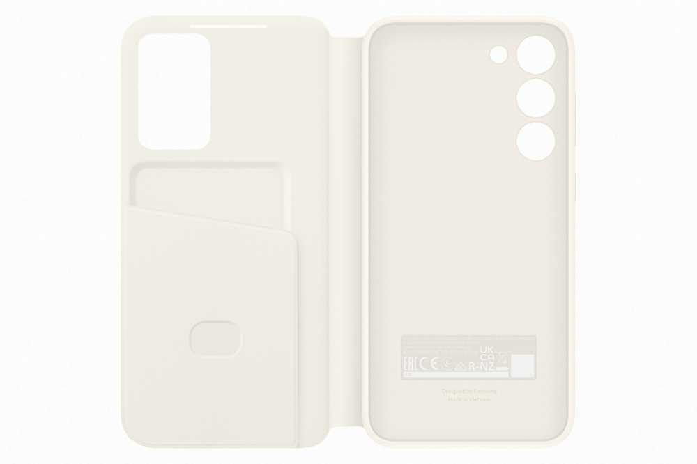 Dėklas Samsung Galaxy S23+ Smart View Wallet Case Kremas