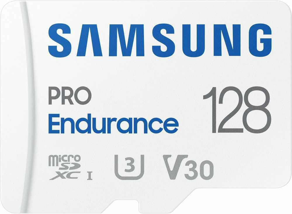 Atminties kortelė Samsung PRO Endurance microSD 128 GB, Baltos spalvos